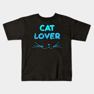 Cat Lover - Blue Kids T-Shirt